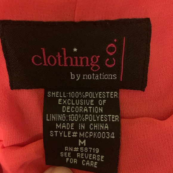 Clothing Co. Lined Persimmon A-line Midi Pleated Laced Hem Zipper. M - Picture 5 of 7